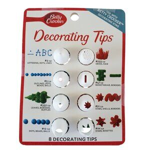 Betty Crocker Decorating Tips Set Of 8 For Icing & Cake Design